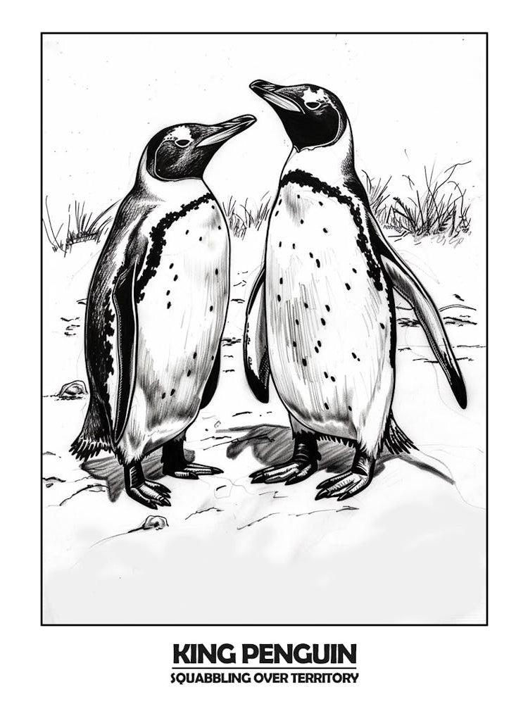 Penguin Squabbling Over Territory Poster 6