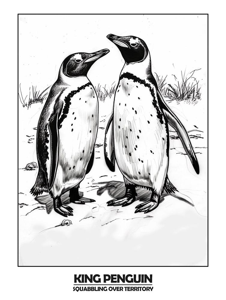 Penguin Squabbling Over Territory Poster 6