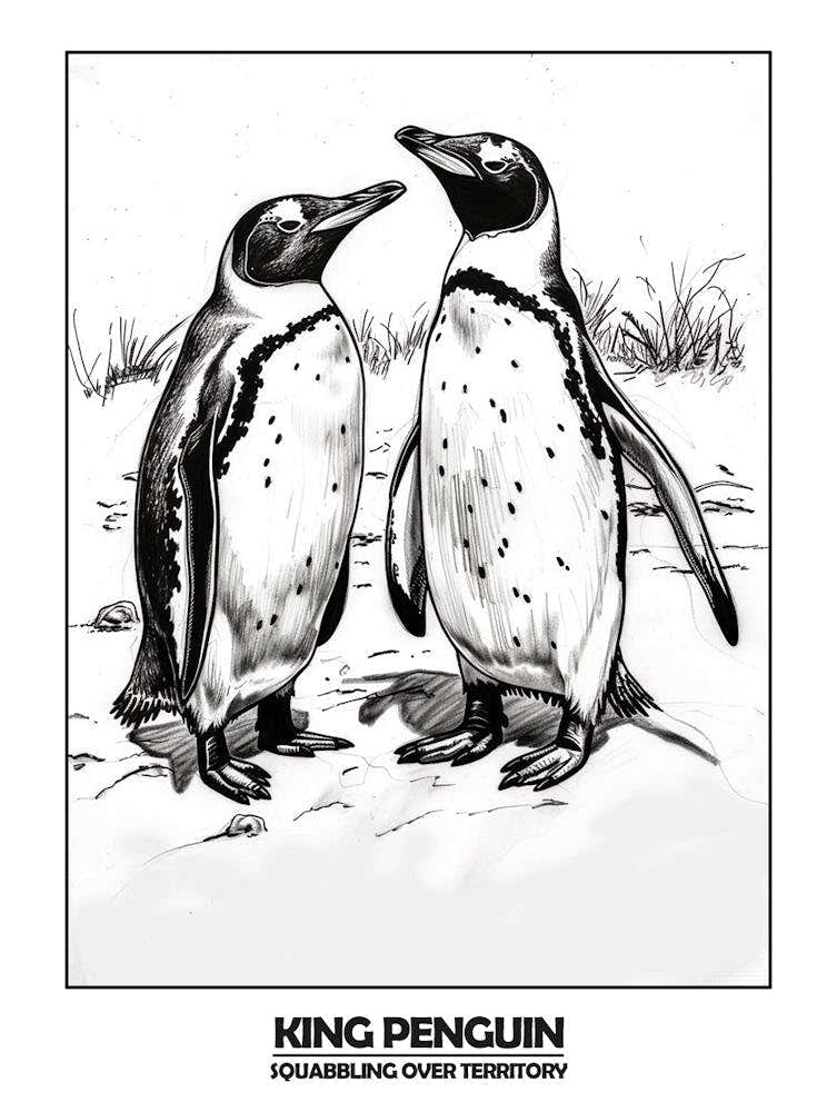 Penguin Squabbling Over Territory Poster 6