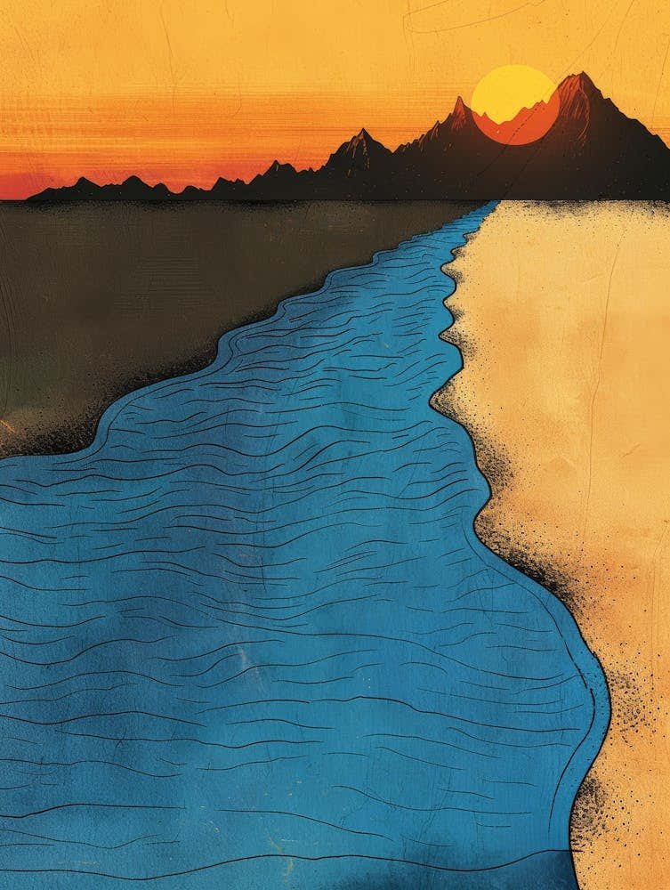 Sunset Over The River 12