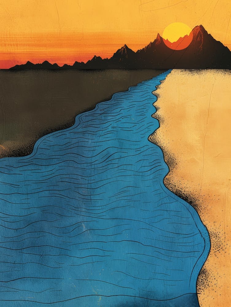 Sunset Over The River 12