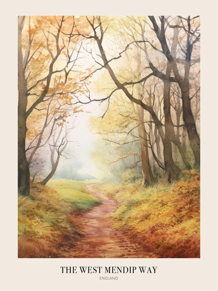 The West Mendip Way England Uk Trail Poster