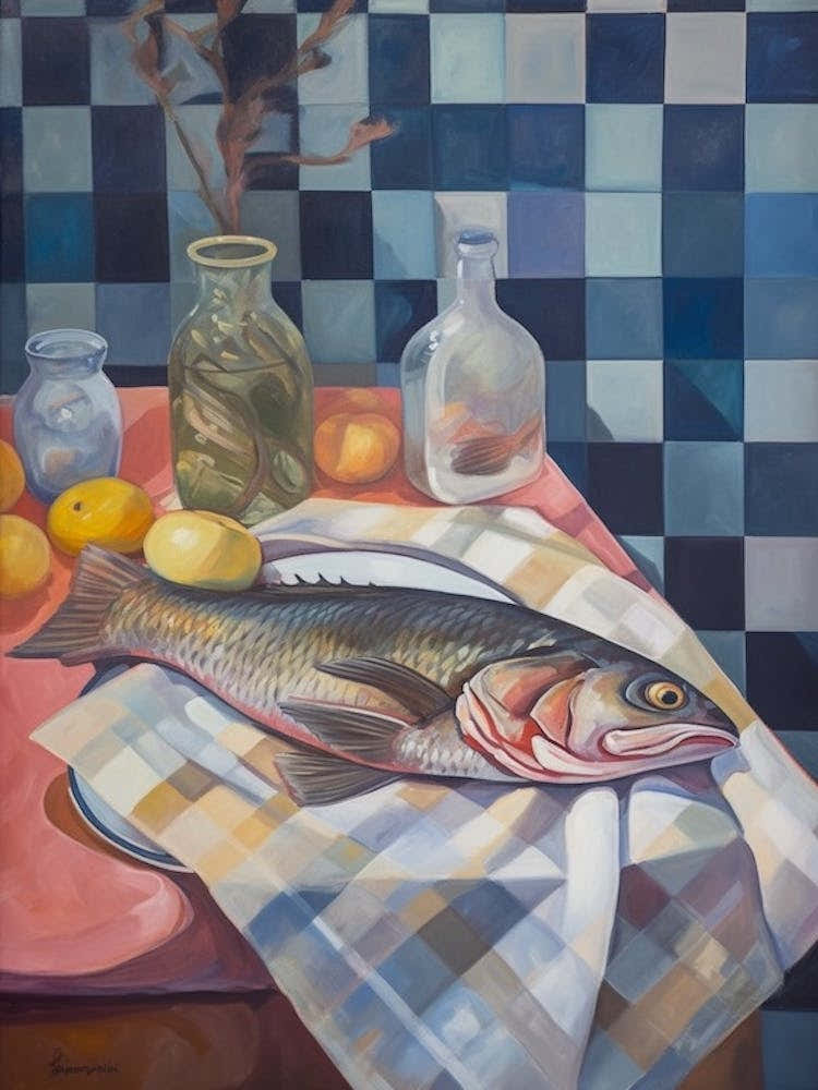 Sea Bass 2 Still Life Painting