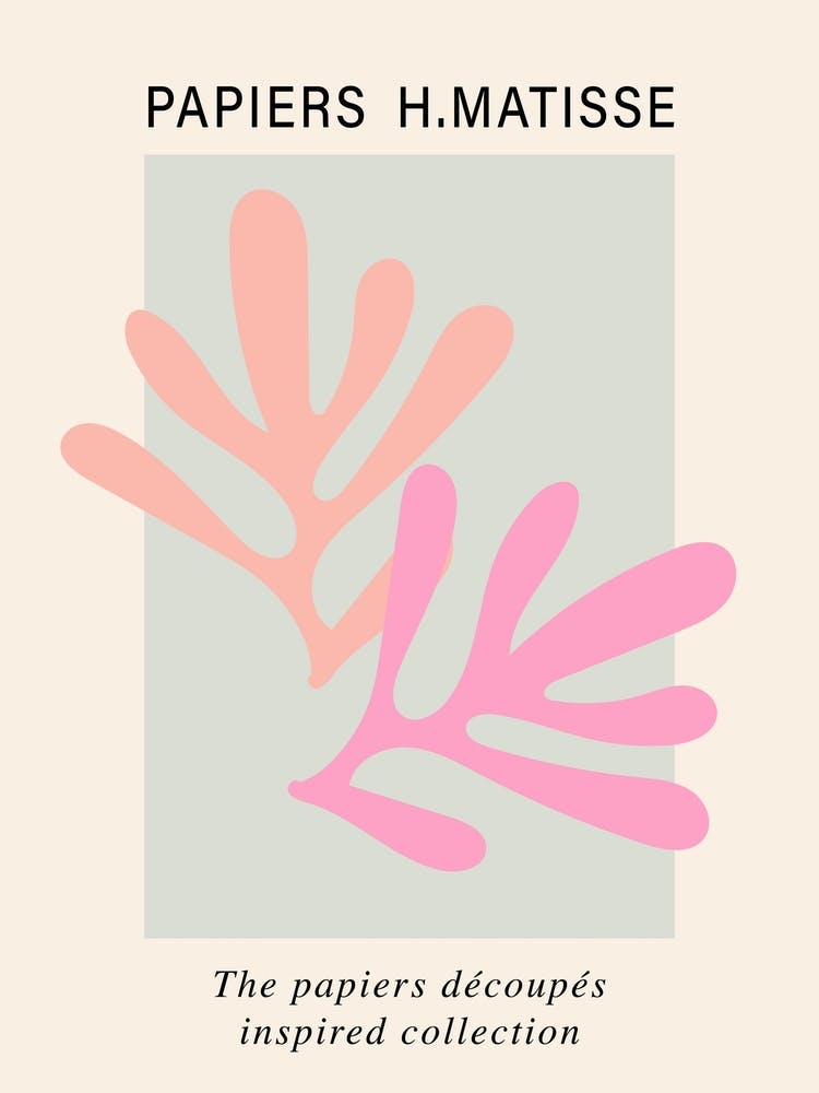Matisse Cutout Pink Poster Wall Art Living Room Art print