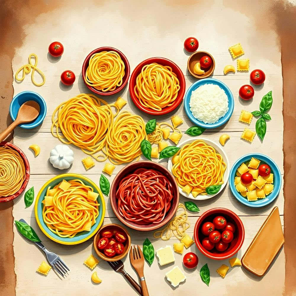 Italian Pasta In Bowls