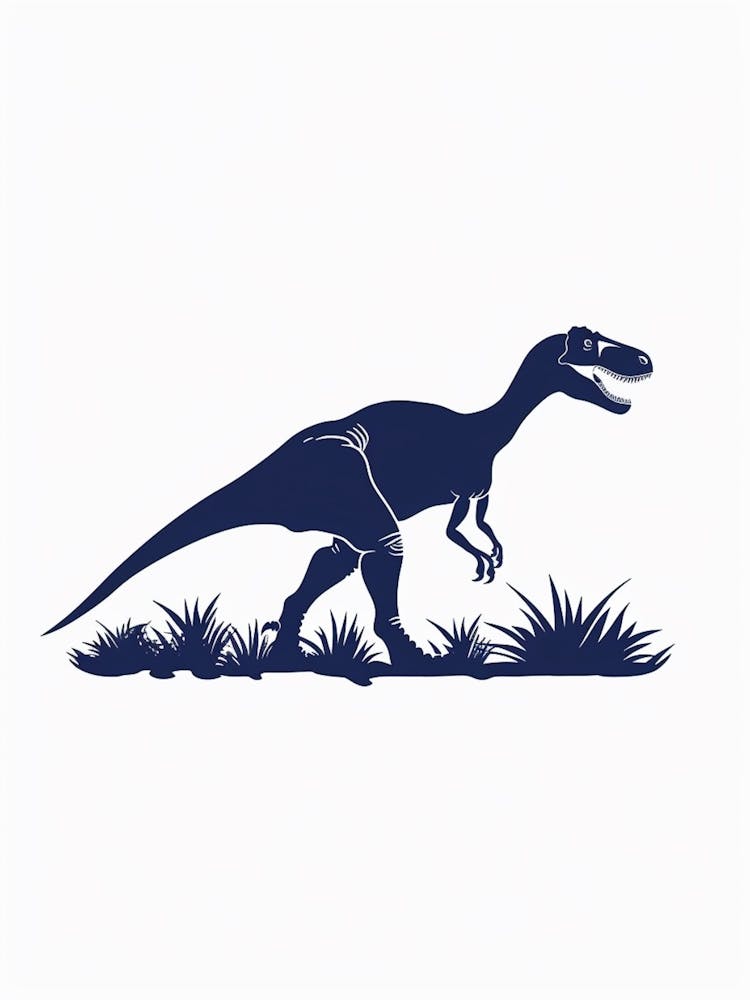 Navy Blue Dinosaur Silhouette 7