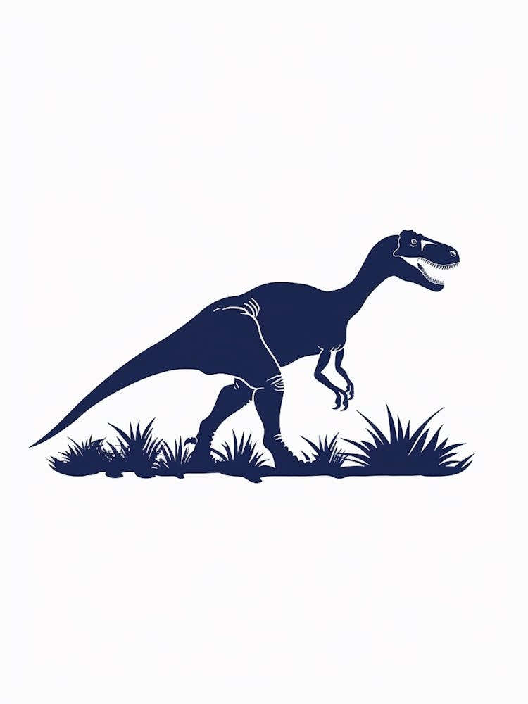 Navy Blue Dinosaur Silhouette 7