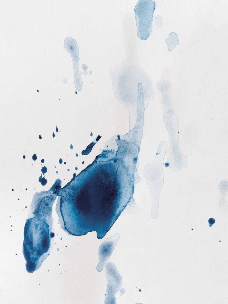 Sea Blue Abstract Aquarelle 1