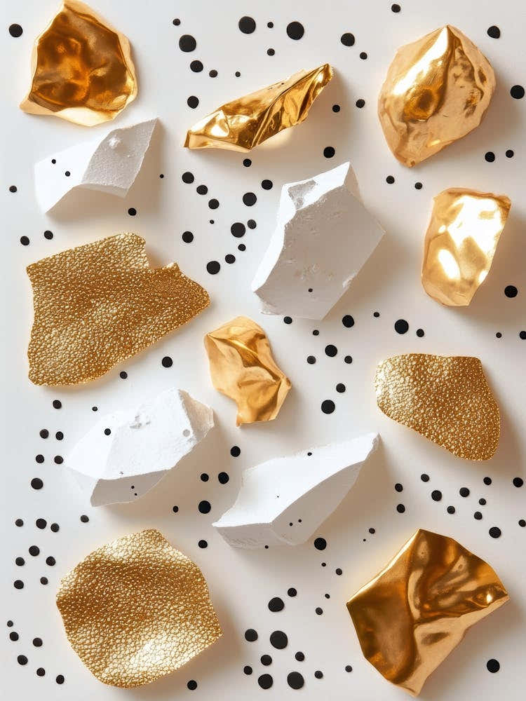 Gold And Black Polka Dots