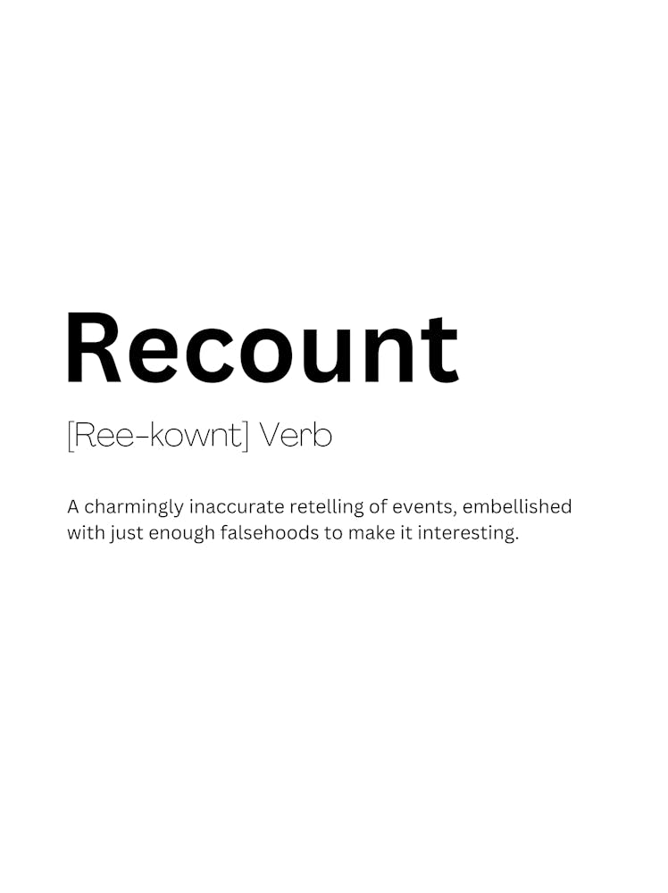 Recount Definition Meaning