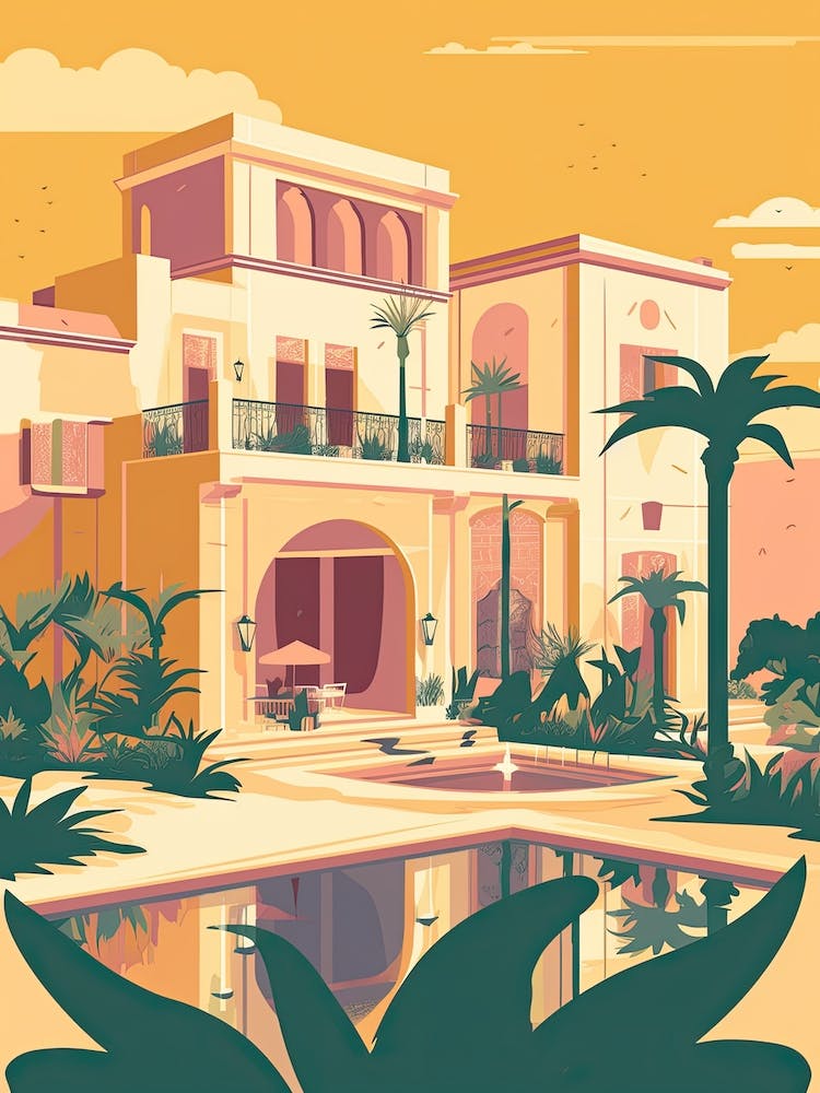 Casablanca Morocco Travel Illustration 3