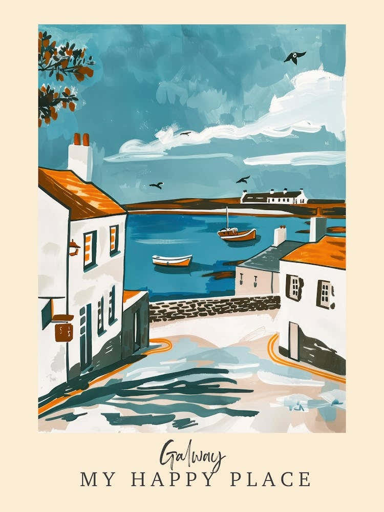 My Happy Place Galway 1 Travel Poster