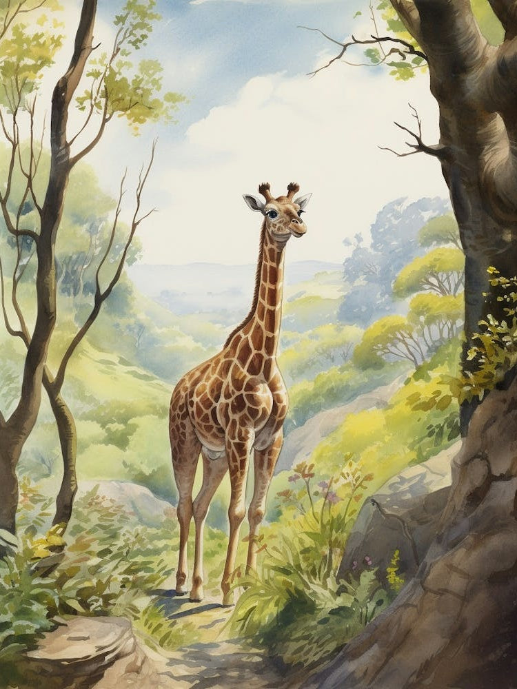 Storybook Animal Watercolour Giraffe 1