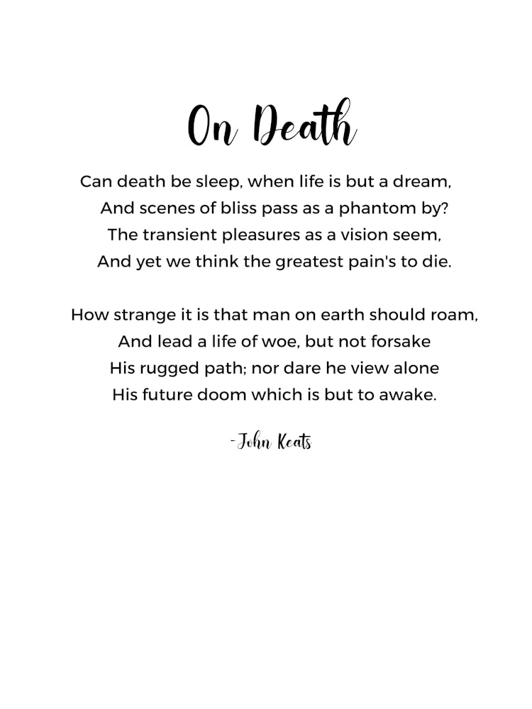 On Death Poem By John Keats
