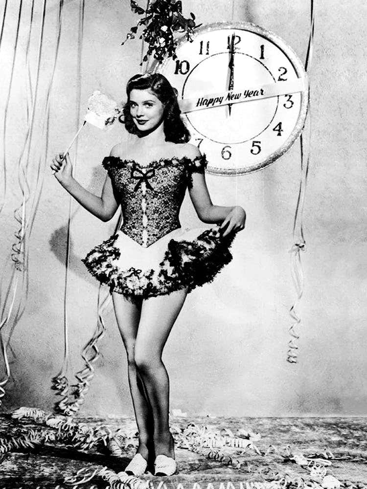 Pinup Girl Wish You A Happy New Year