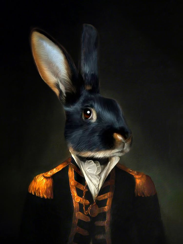 Black Curtis Rex Rabbit Pet Portraits