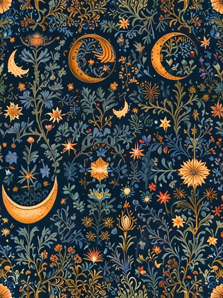 William Morris Moon And Flowers 26
