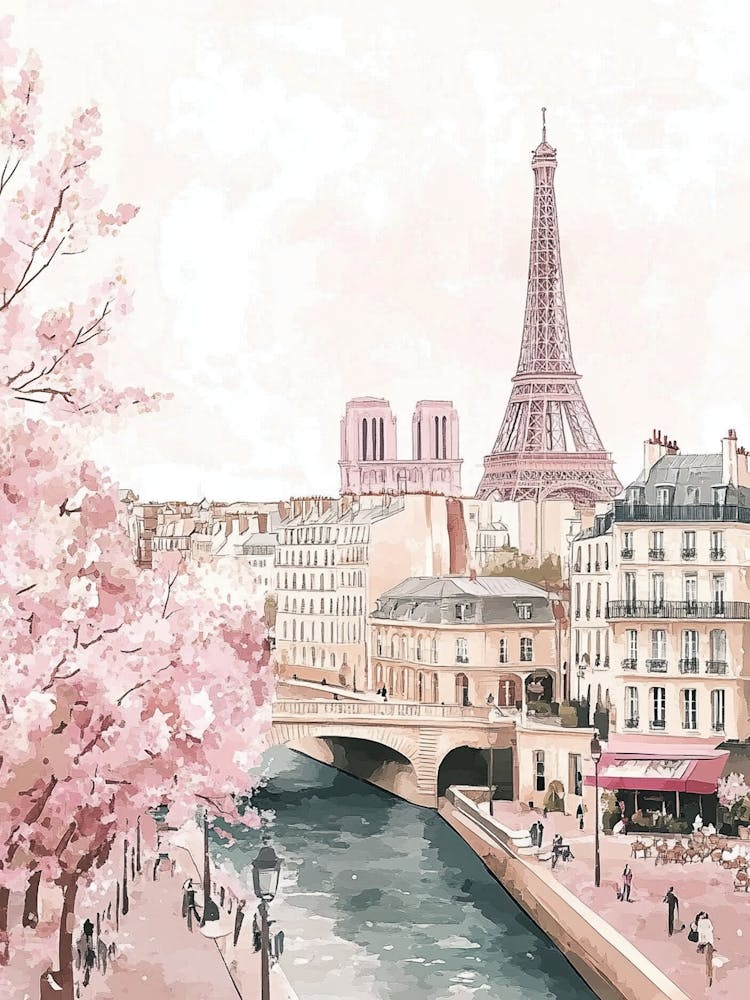 Pastel Paris Painting