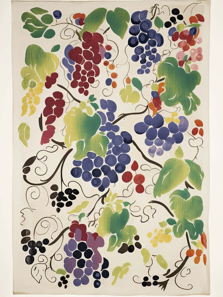 Grapes Fruit Drawing 3