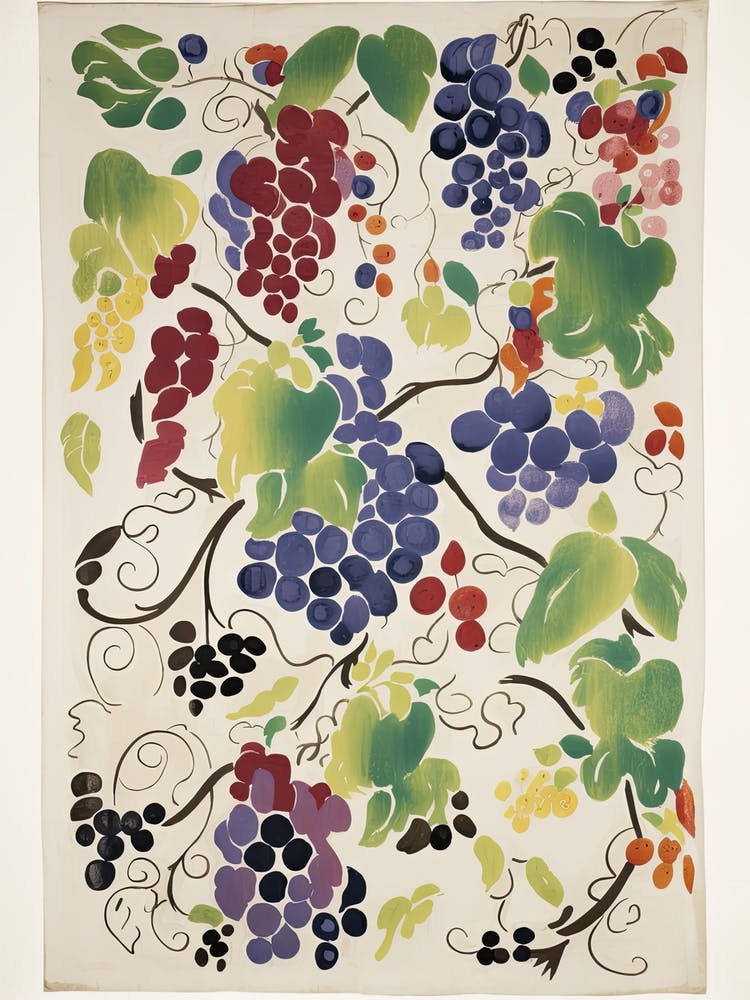 Grapes Fruit Drawing 3