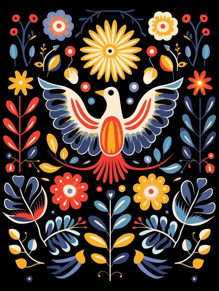 Folk Bird Illustration Seagull 1