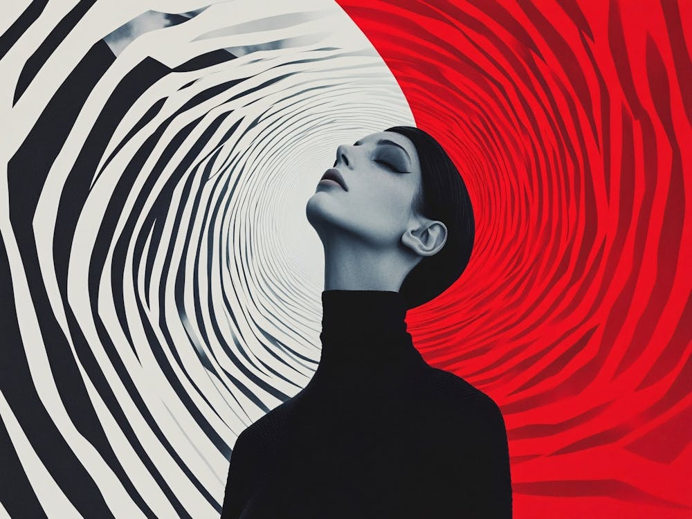 Red and Black Zebra Print - Vertigo