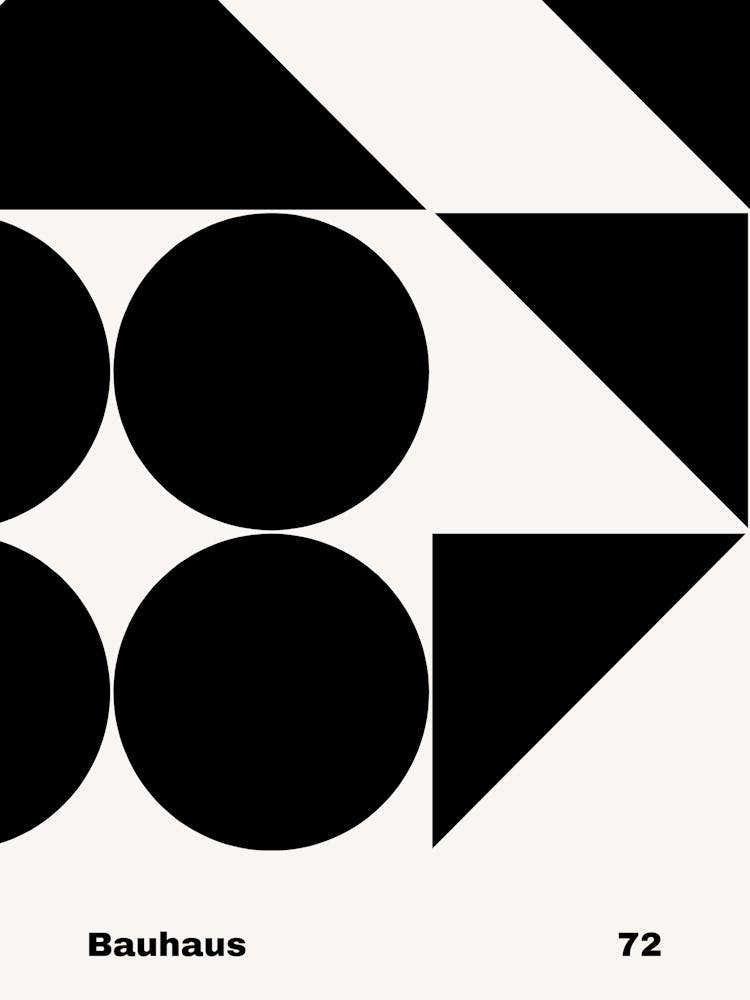 Geometric Bauhaus Poster B&W 72