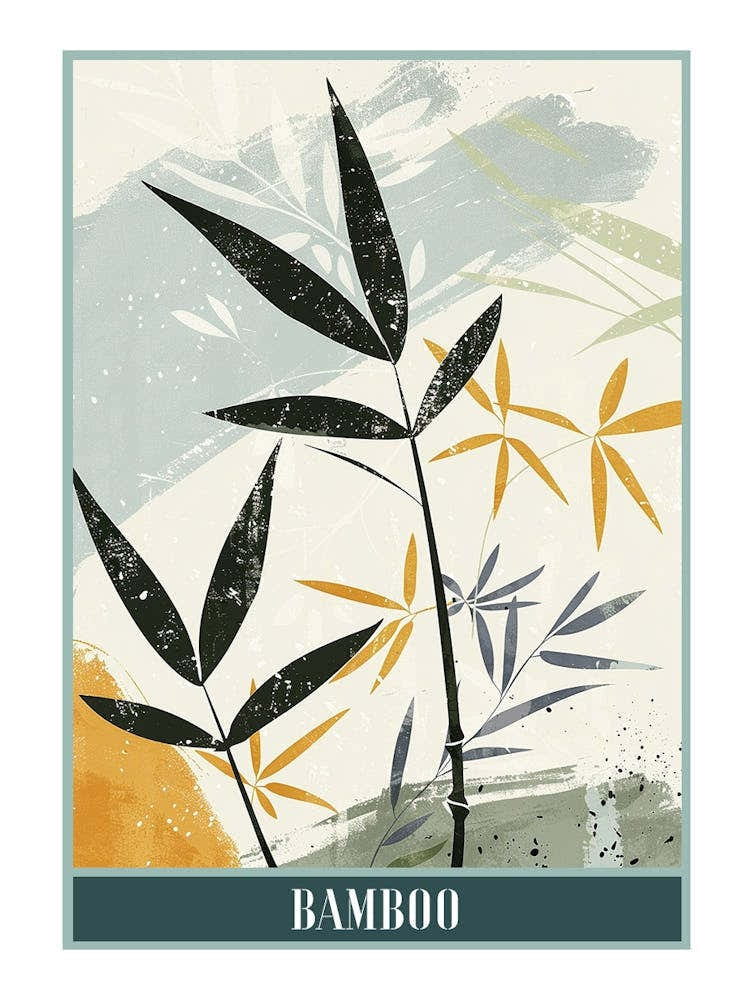 Bamboo Tree Flat Illustration 2 Poster