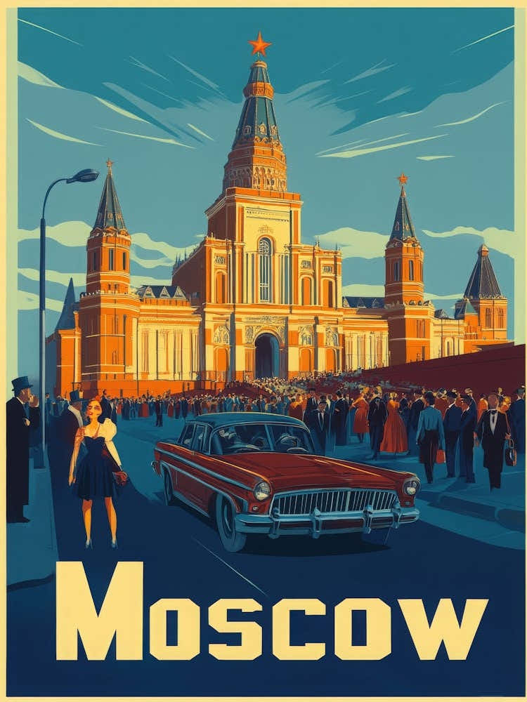 Aihrgdesign A Retro Travel Poster For Moscow