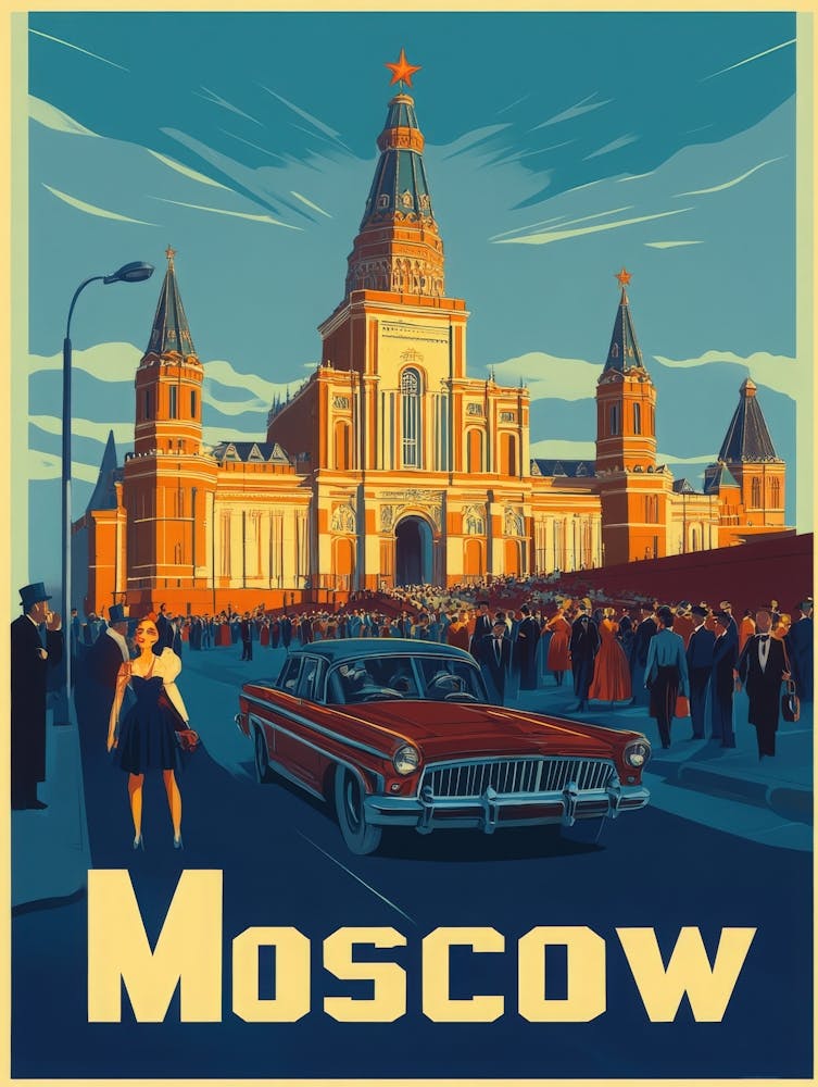 Aihrgdesign A Retro Travel Poster For Moscow