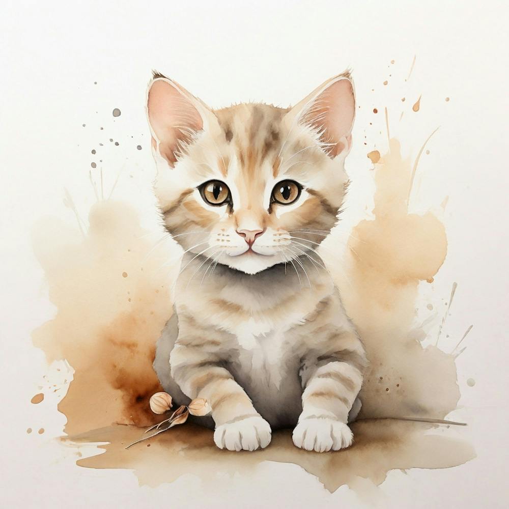 Watercolor Kitten 2