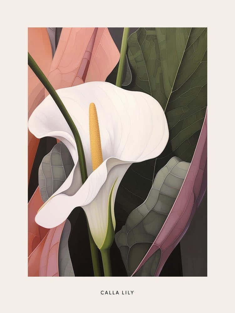 Flower Illustration Calla Lily 1 Poster
