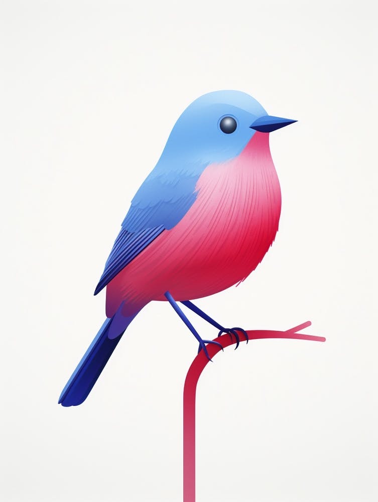 Minimalist Bluebird 2 Illustration