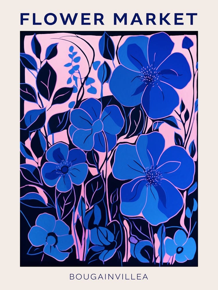 Blue Flower Market Poster Bougainvillea 4