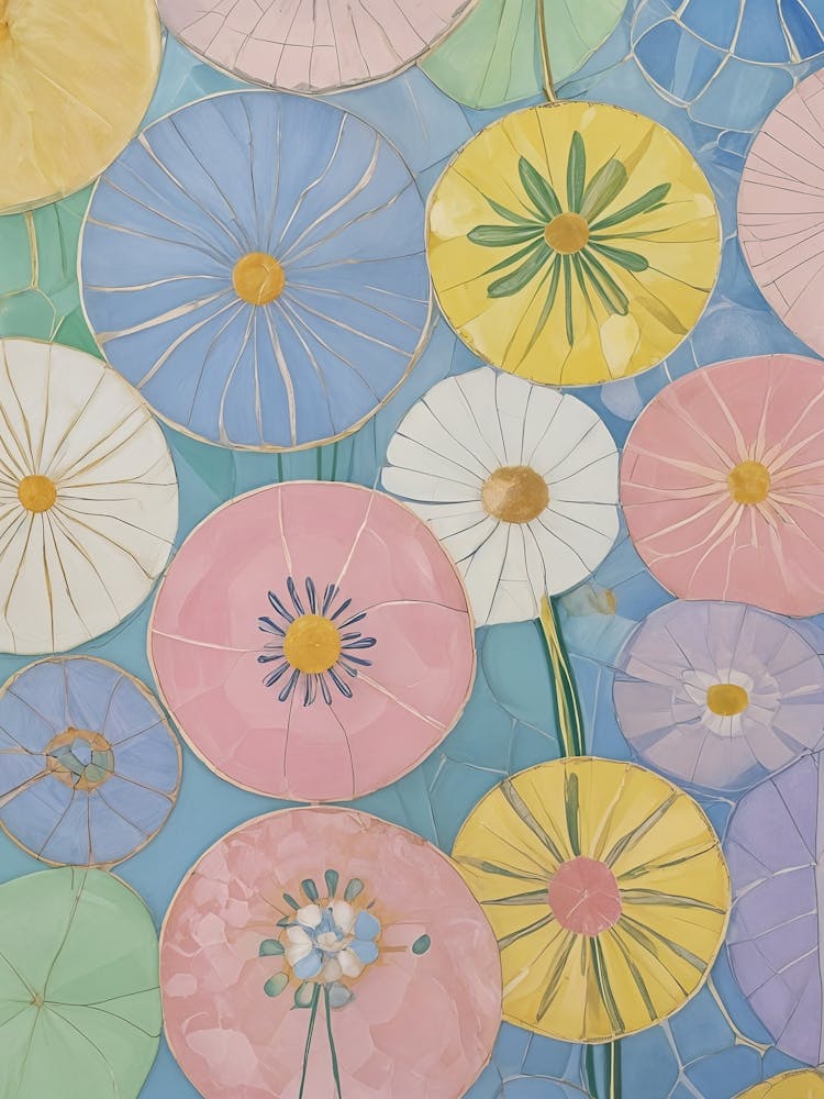 Abstract Floral Pastel Circles