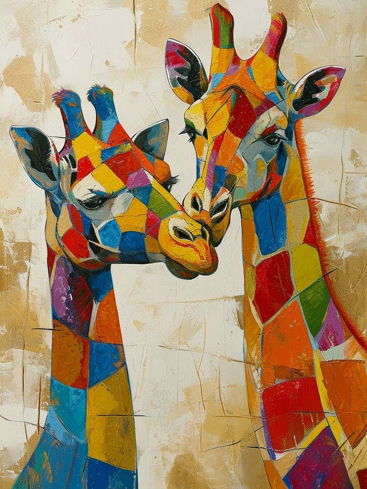 Geometric Colourful Giraffes 2