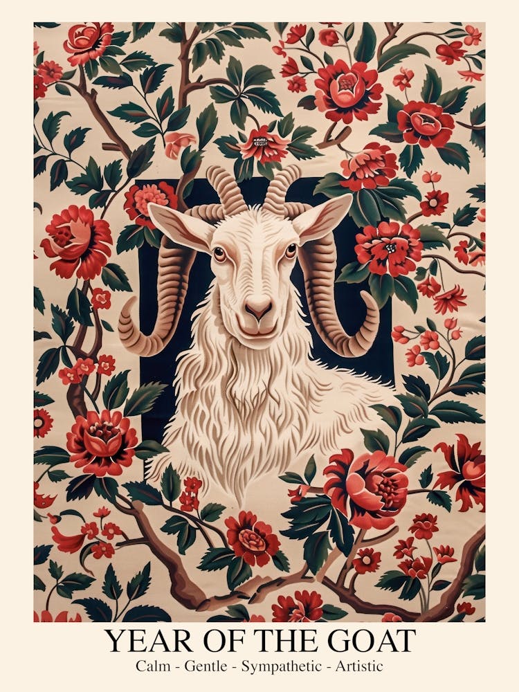 Chinese Lunar Year Of The Goat 1 William Morris Style
