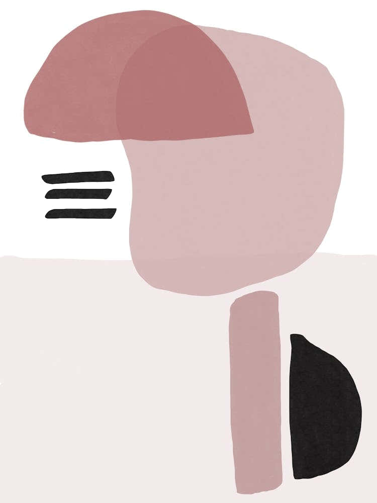 Pink And Black Abstract