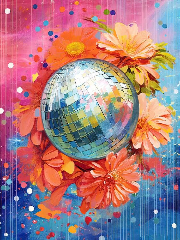 Disco Ball And Peonies Still Life 3