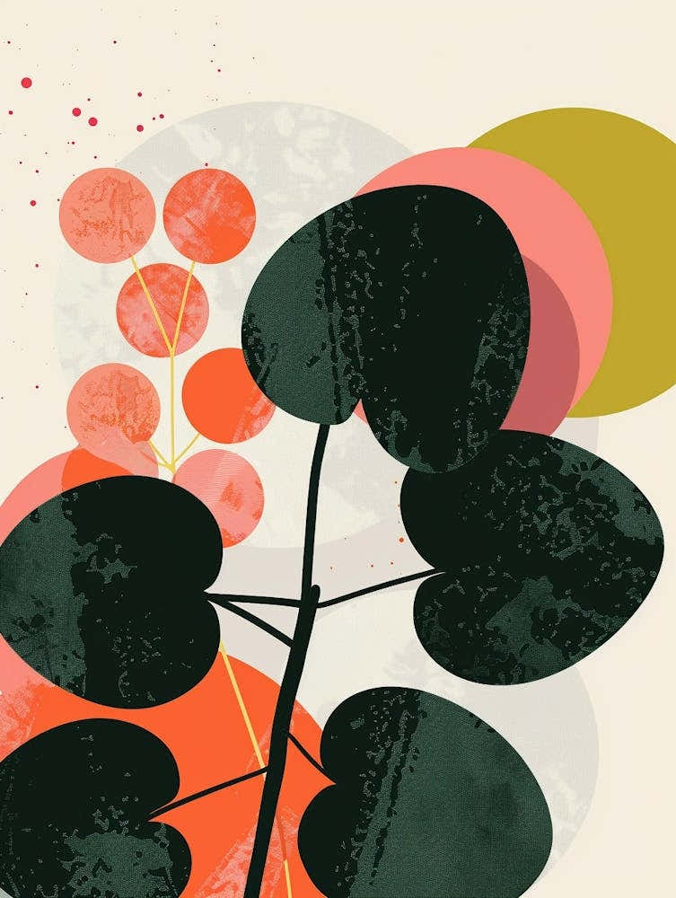 Pilea Plant Minimalist Illustration 3