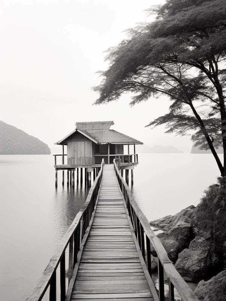 Langkawi, Malaysia, Black And White Old Photo 1