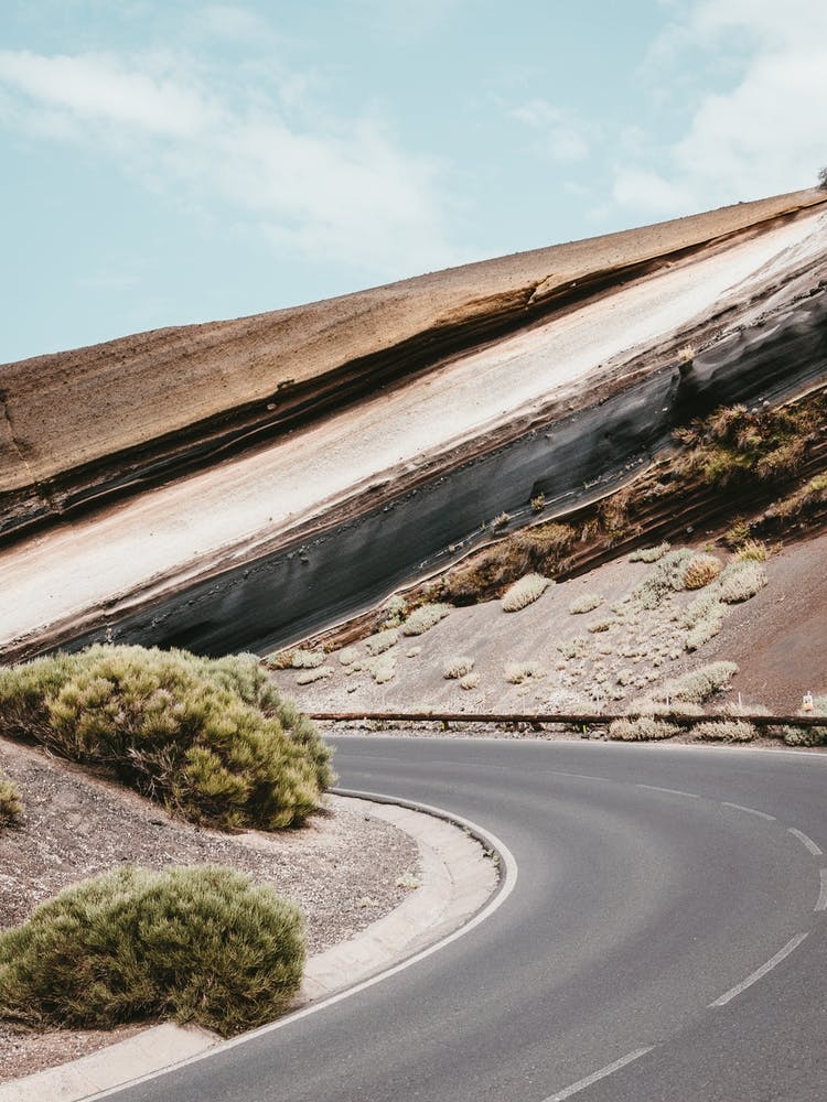 Road in the middel of Teide National Park, Tenerife, Canary Islands