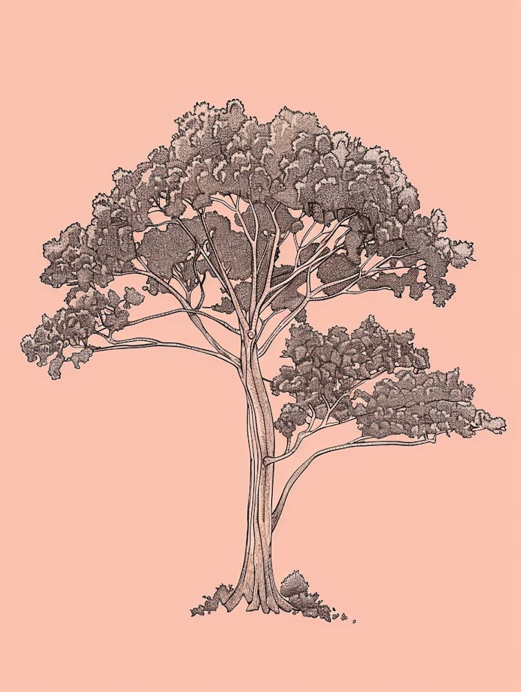 Sequoia Tree Minimalistic Drawing 1