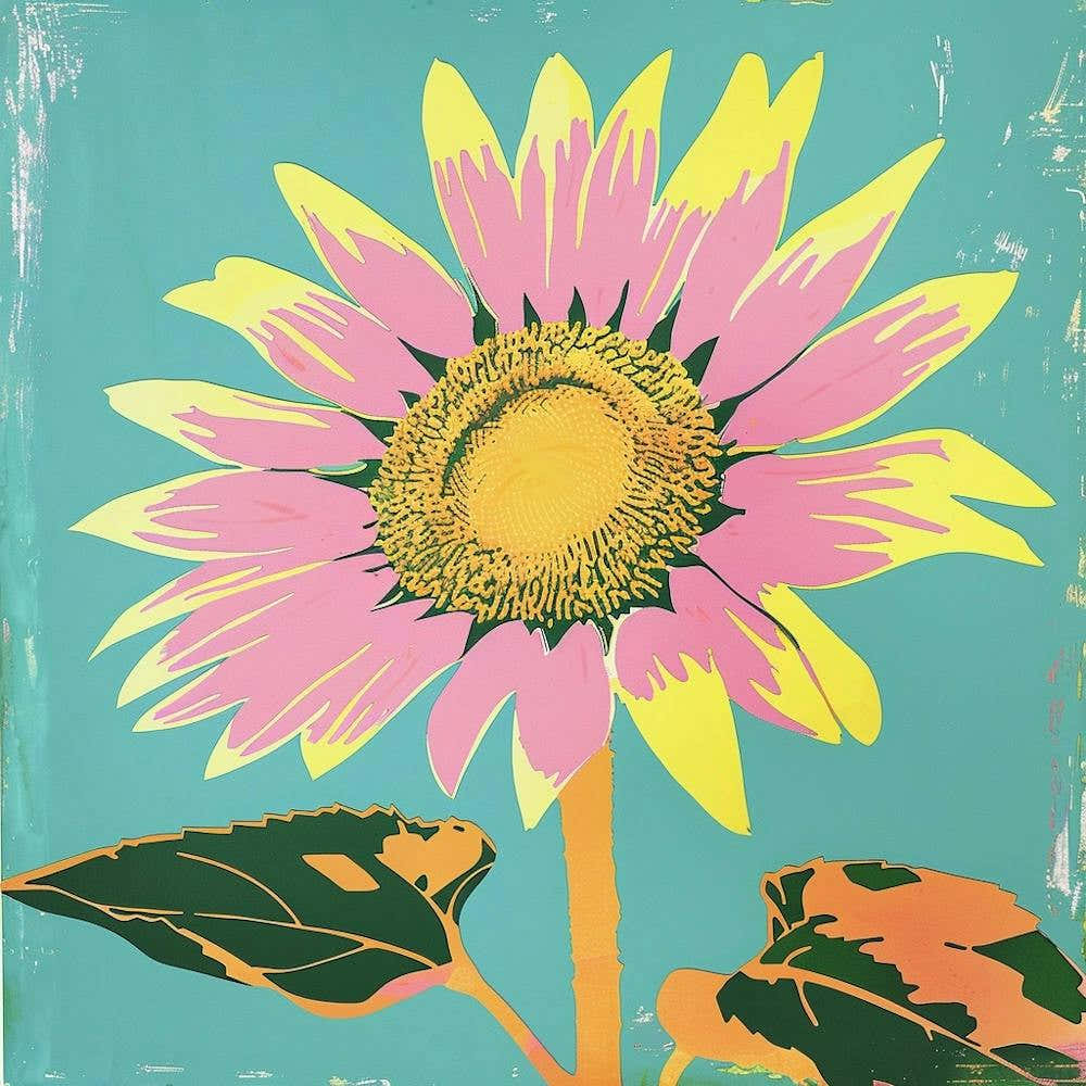 Sunflower 1 Square Flower Illustration