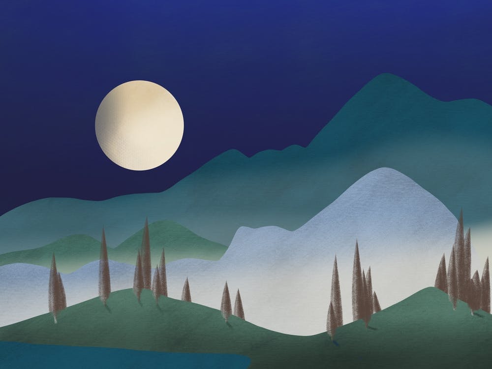 Glowing Mist Under The Moonlight