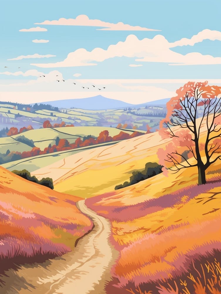 The Malvern Hills England 1 Hike Illustration