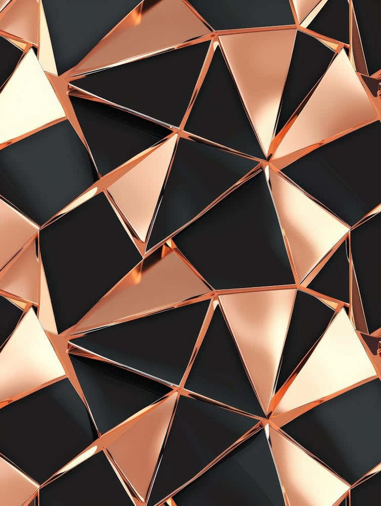 Black And Rose Gold Geometric Pattern