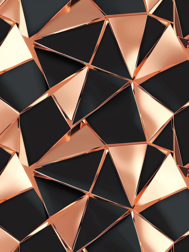Black And Rose Gold Geometric Pattern
