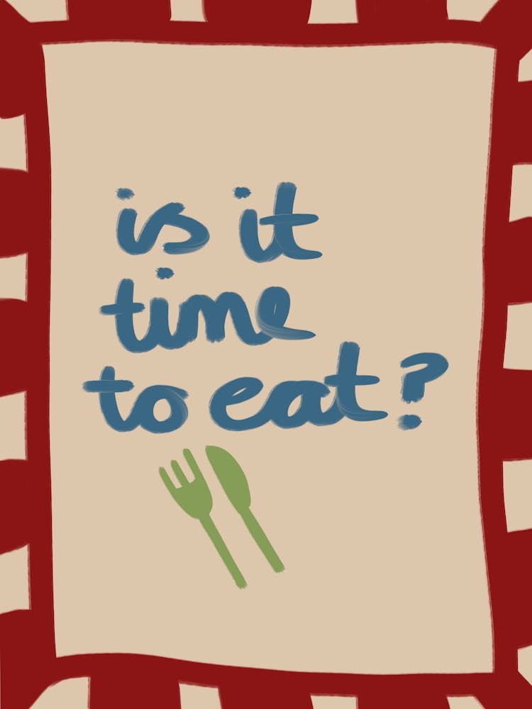 Is It Time To Eat? Hand Drawn Kitchen