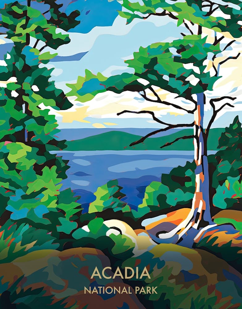 Acadia National Park Travel Poster Matisse Style 3